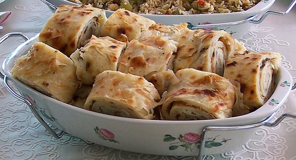 Gözleme — thin dough folded over a filling and cooked on a griddle.